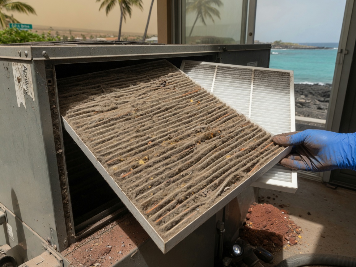 What Vog Does to AC Filters and Airflow on the Kona Coast
